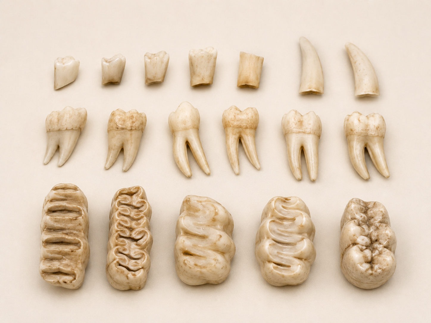 Neutral diagram of comparative tooth shapes.